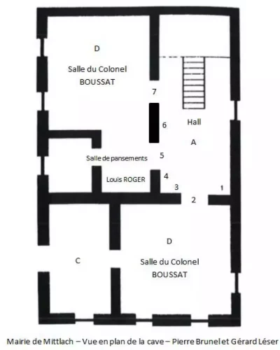 vue du plan de la cave à l'époque de l'ambulance alpine